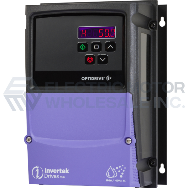 Image for 1/2HP INVERTEK E3 OptiDrive IP66 UV Resistant VFD 200-240VAC 3PH Input ODE-3-120023-301A